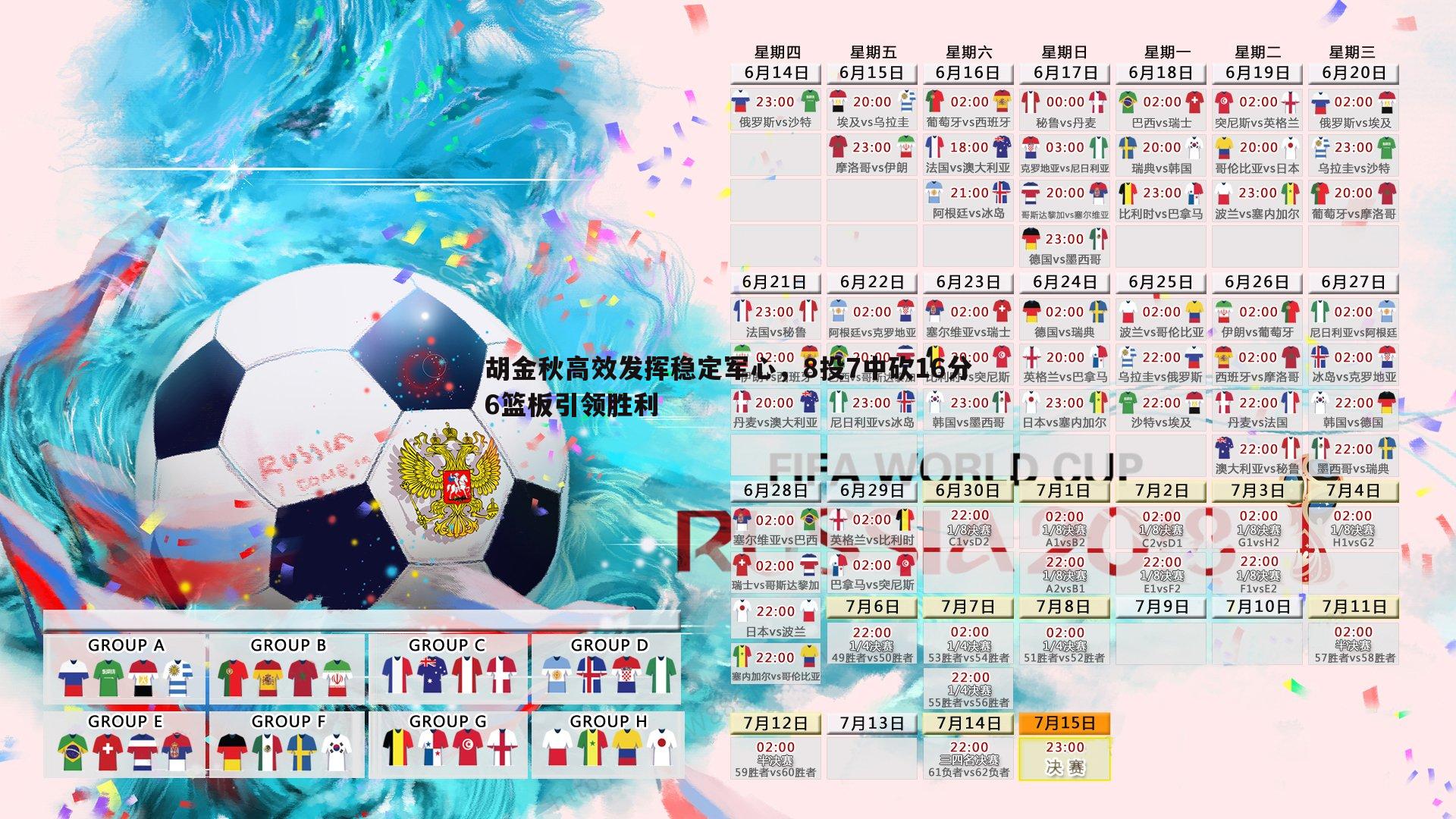 胡金秋高效发挥稳定军心，8投7中砍16分6篮板引领胜利
